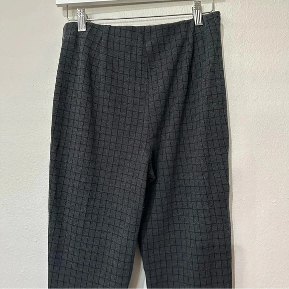 J. Jill Pointe Slim Leg Pants Dark Gray with Small Checker Print Size Small GUC - Picture 6 of 8